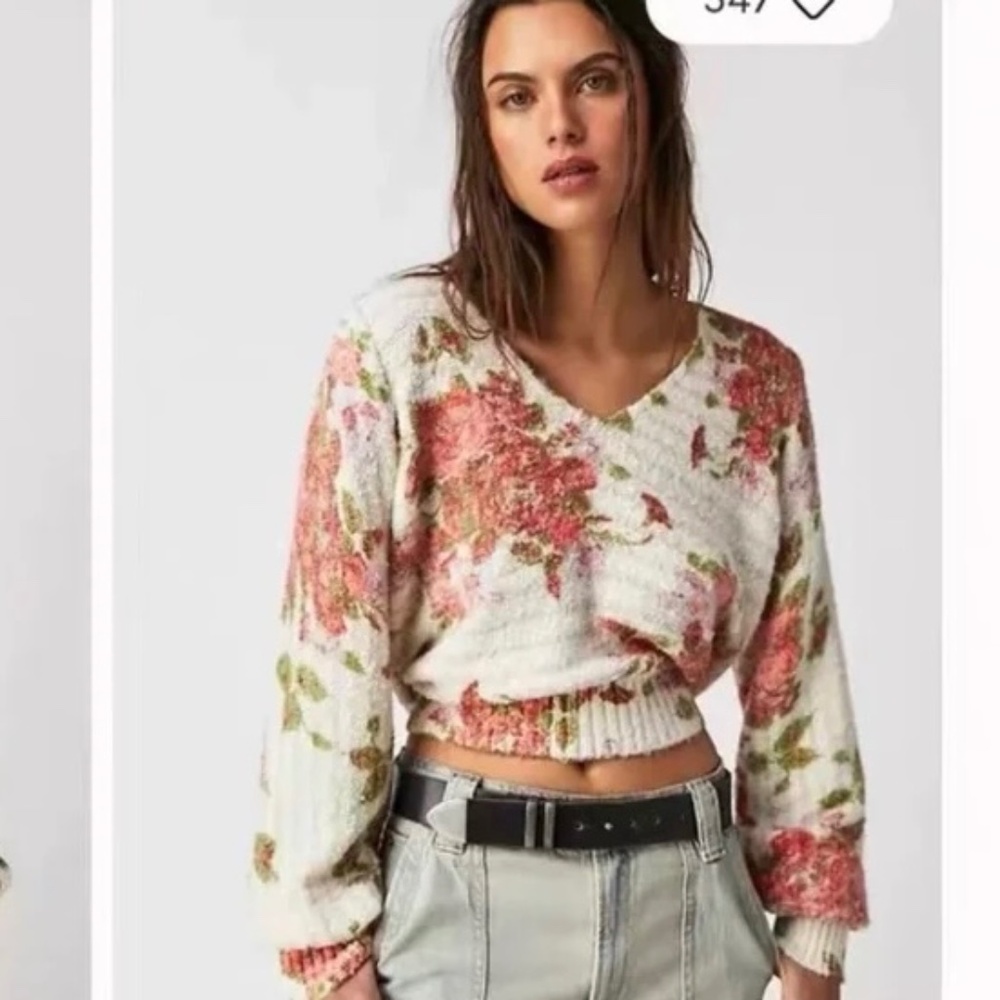 Free People Bed of Roses Sweater Size small NWOT